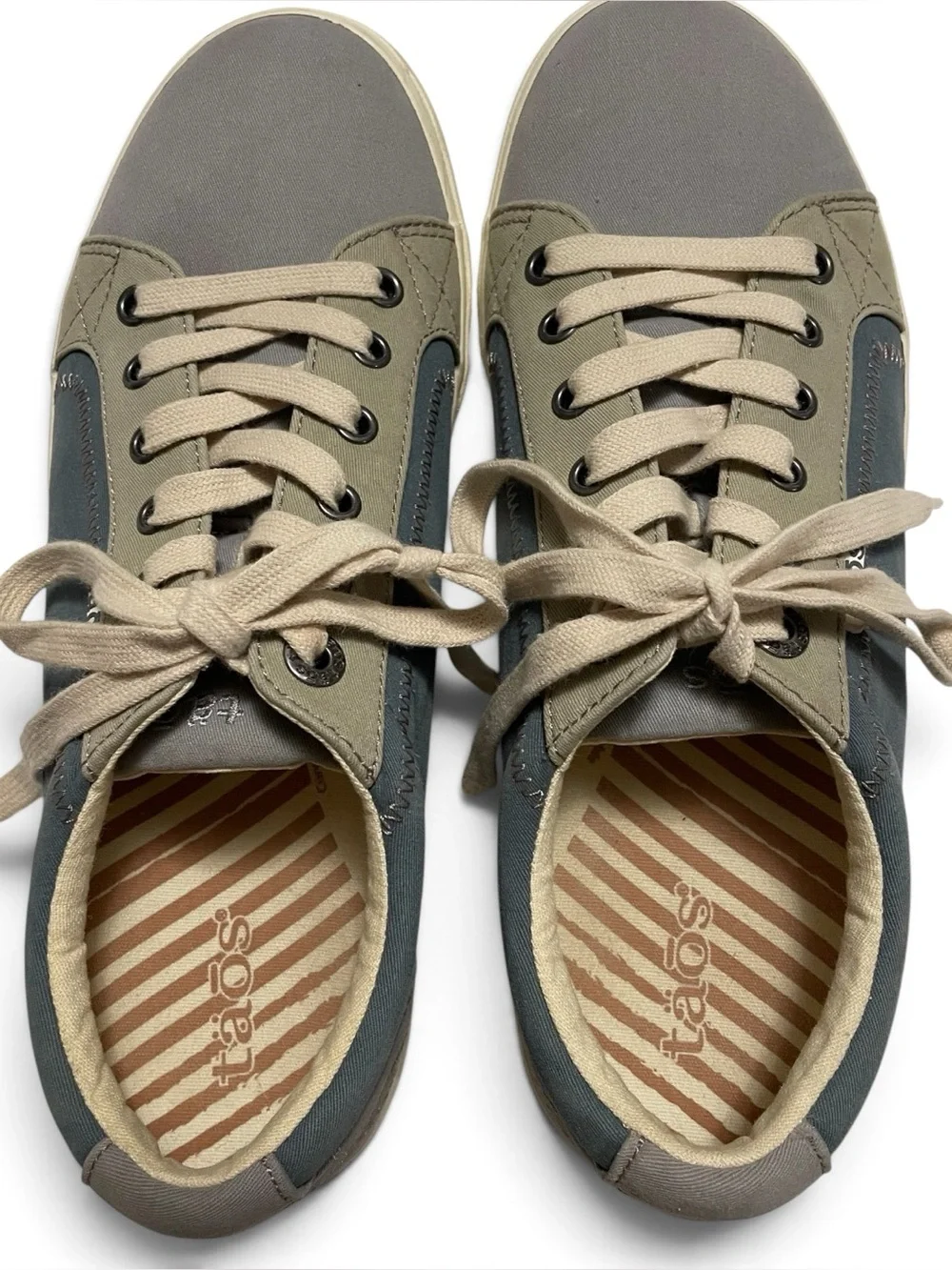Taos Casual Men's Gray and Tan Low-Top Sneakers Size 10